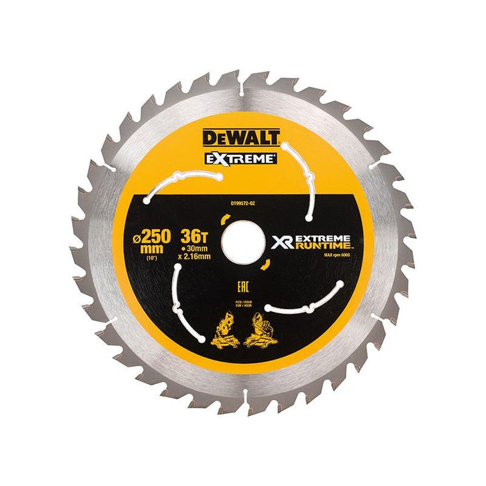 Dewalt Power Tools Extreme Runtime FlexVolt Mitre Saw Blade 250 x 30mm x 36T DeWALT Power Tools - Town Tools