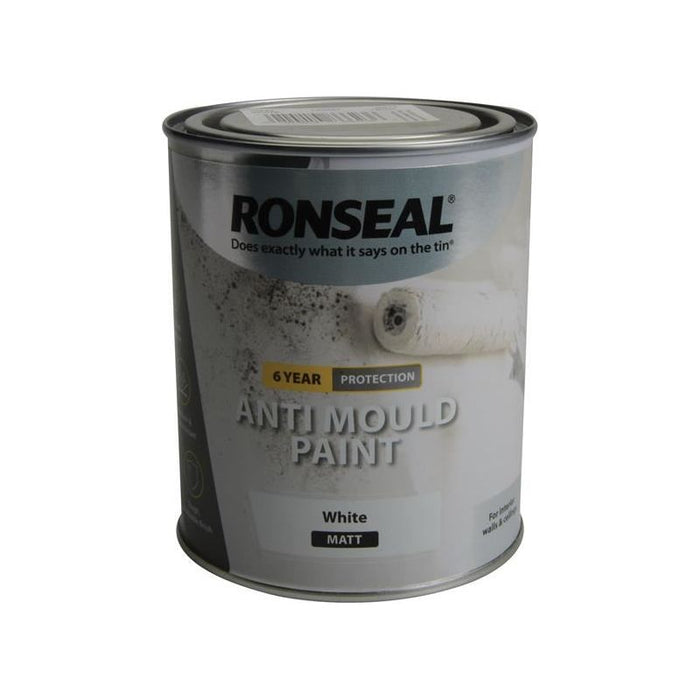 Ronseal 6 Year Anti Mould Paint White Matt 2.5 litre Ronseal - Town Tools