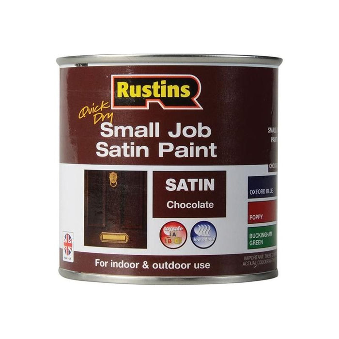 Rustins Quick Dry Small Job Satin Paint Chocolate 250ml Rustins - Town Tools