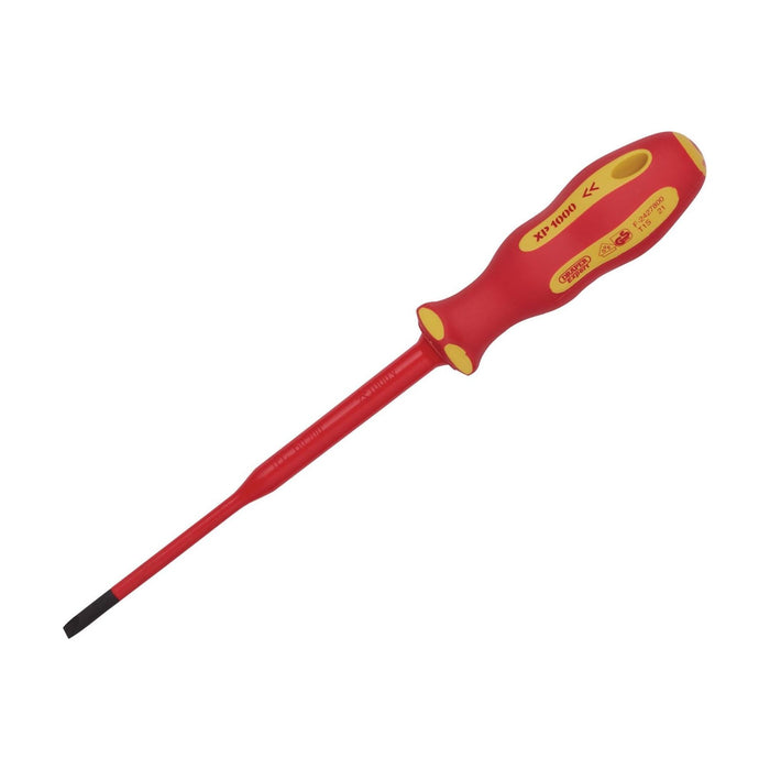 Draper XP1000 VDE Slimline Plain Slot Screwdriver, 3.5 x 100mm 02159