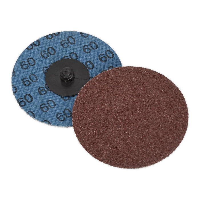 Sealey Quick-Change Sanding Disc75mm 60Grit Pack of 10 PTCQC7560 Sealey - Town Tools 