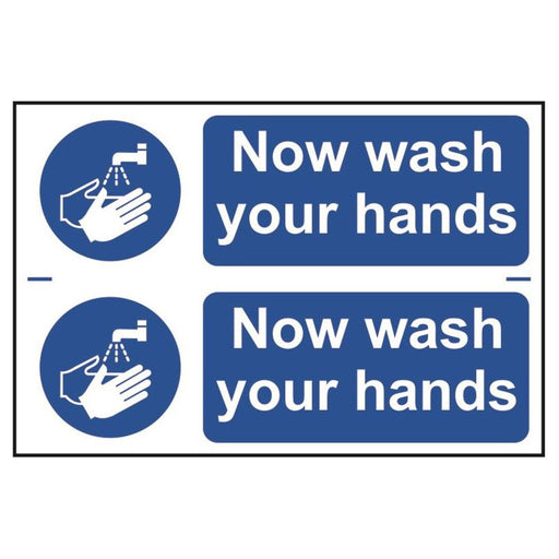 Scan Now Wash Your Hands - PVC Sign 300 x 200mm Scan - Town Tools