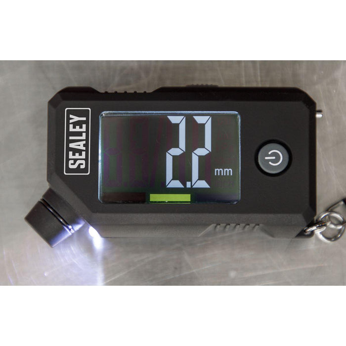 Sealey Digital Tyre Pressure & Tread Depth Gauge with LED TSTPG12 Sealey - Town Tools 