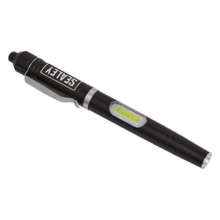 Sealey Aluminium Penlight 3W SMD & 1W COB LED LED016 Sealey - Town Tools 