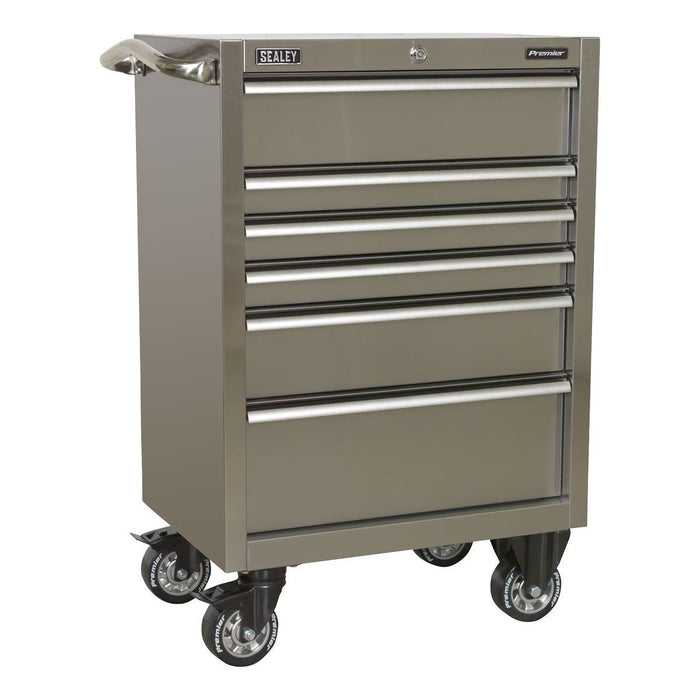 Sealey Rollcab 6 Drawer 675mm Stainless Steel Heavy-Duty PTB67506SS Sealey - Town Tools 