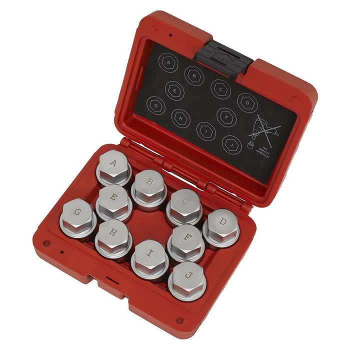 Sealey Locking Wheel Nut Key Set 10pc Land Rover SX222 Sealey - Town Tools 