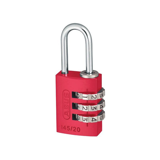 Abus Mechanical 145/20 20mm Aluminium Combination Padlock Red 46569 ABUS Mechanical - Town Tools