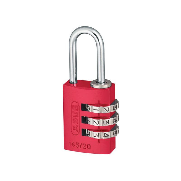 Abus Mechanical 145/20 20mm Aluminium Combination Padlock Red 46569 ABUS Mechanical - Town Tools
