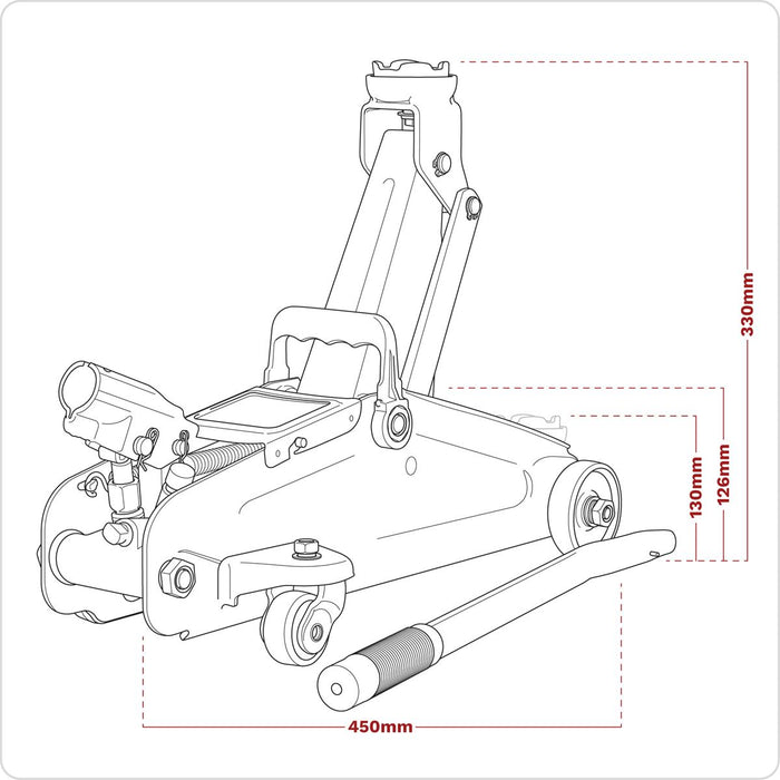 Sealey Short Chassis Trolley Jack 2 Tonne - Green 1050CXHV Sealey - Town Tools 