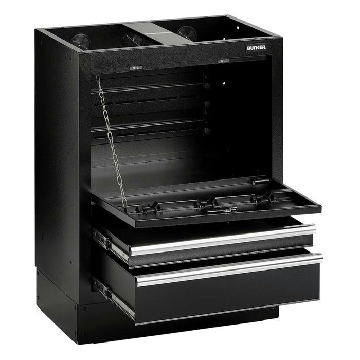 BUNKER Modular Floor Reel Cabinet, 2 Drawer, 680mm - MS400-2RBU
