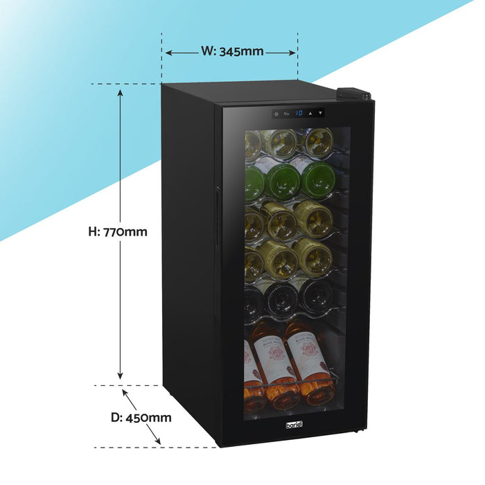 Baridi 18 Bottle Wine Fridge & Cooler - Black DH6