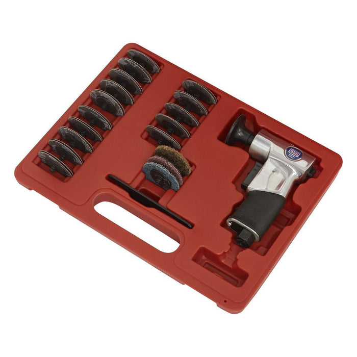 Sealey Air Mini Sander Kit 50mm 35pc SA720 Sealey - Town Tools 