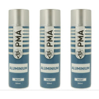 3x PMA Professional Aluminium 500ml Spray Paint High Coverage