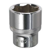Sealey WallDrive Socket 24mm 1/2"Sq Drive Fully Polished SP1224