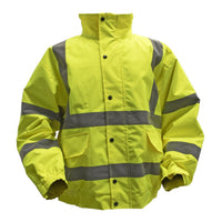 Worksafe Hi-Vis Yellow Jacket with Quilted Lining Elasticated Waist & Cuffs XXL