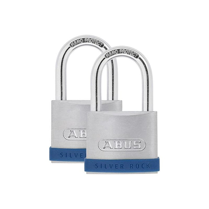 Abus Mechanical 50mm Silver Rock™ 5 Padlock Twin Pack ABUS Mechanical - Town Tools