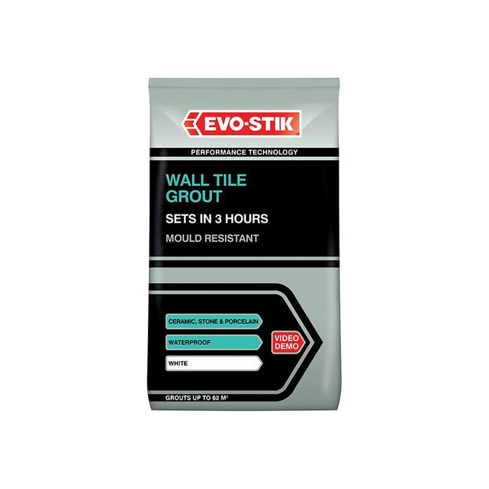 Evo-Stik Wall Tile Grout Mould Resistant White 1.5kg EVO-STIK - Town Tools