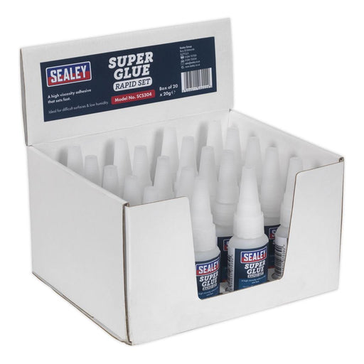 Sealey Super Glue Rapid Set 20g Pack of 20 SCS304 Sealey - Town Tools 