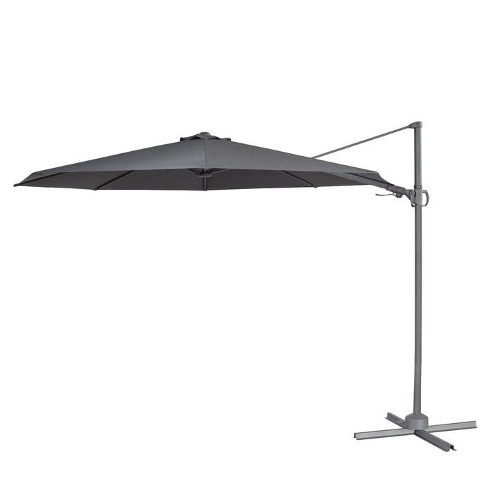 Dellonda Cantilever Parasol with 360 Rotation, Tilt & Cover 3m - Grey