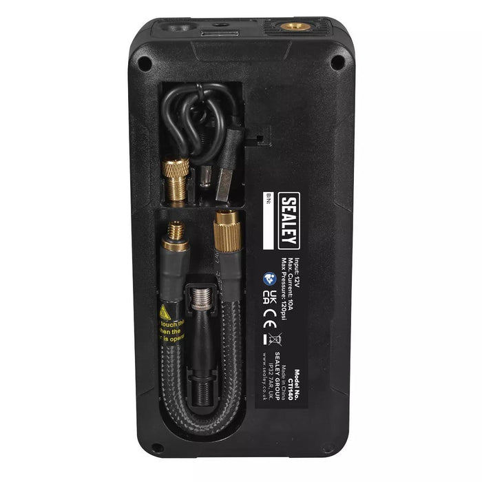 Sealey Tyre Inflator & Power Bank with Worklight Rechargeable 12v, CTI140 Sealey - Town Tools
