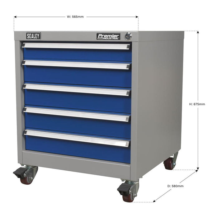 Sealey Mobile Industrial Cabinet 5 Drawer API5657A Sealey - Town Tools 