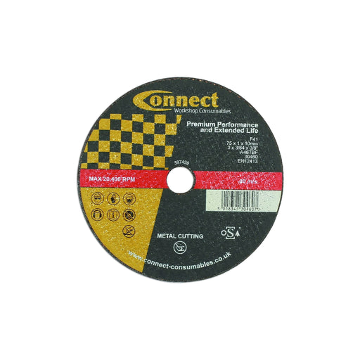 Connect Extra Thin Cutting Discs 75mm x 1.0mm 10pc 30460 Tool Connection - Town Tools 