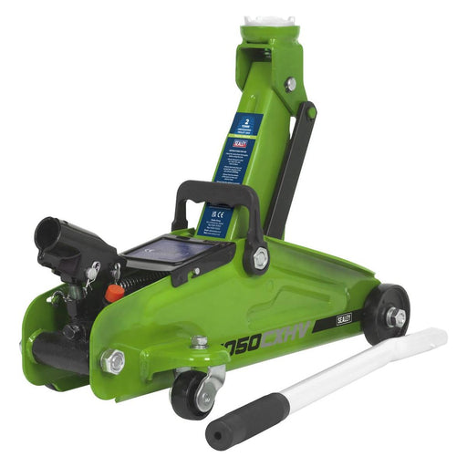 Sealey Short Chassis Trolley Jack 2 Tonne - Green 1050CXHV Sealey - Town Tools 
