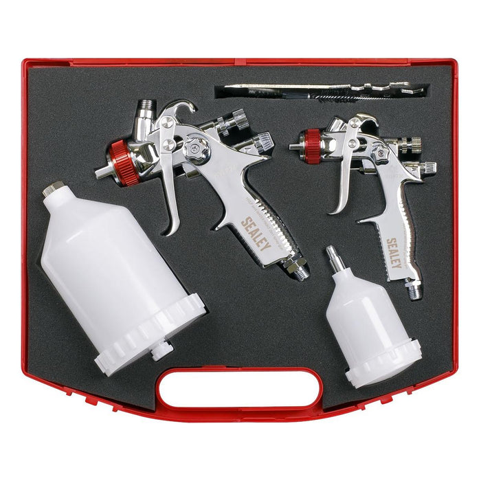 Sealey HVLP Gravity Feed Top Coat/Touch-Up Spray Gun Set HVLP774 Sealey - Town Tools 