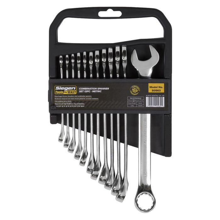 Sealey Combination Spanner Set 12pc Metric S0563 Siegen by Sealey - Town Tools 