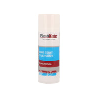Plastikote Trade One Coat Spray Tile Paint Gloss White 400ml
