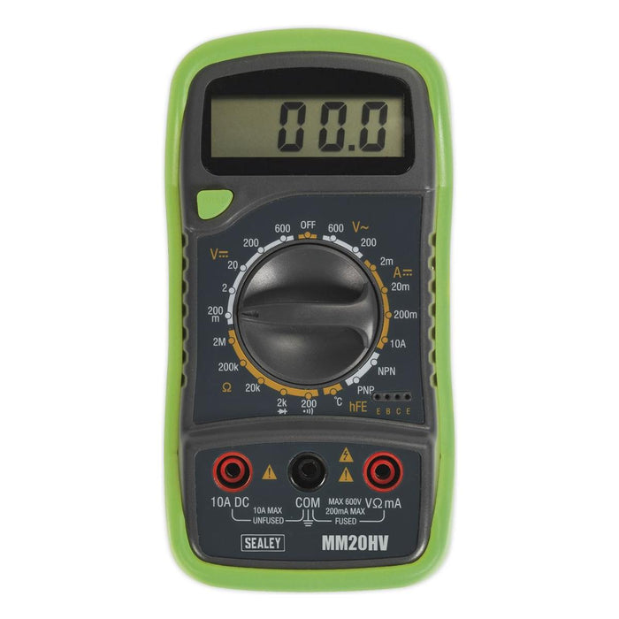 Sealey Digital Multimeter 8-Function with Thermocouple Hi-Vis mm20HV Sealey - Town Tools 