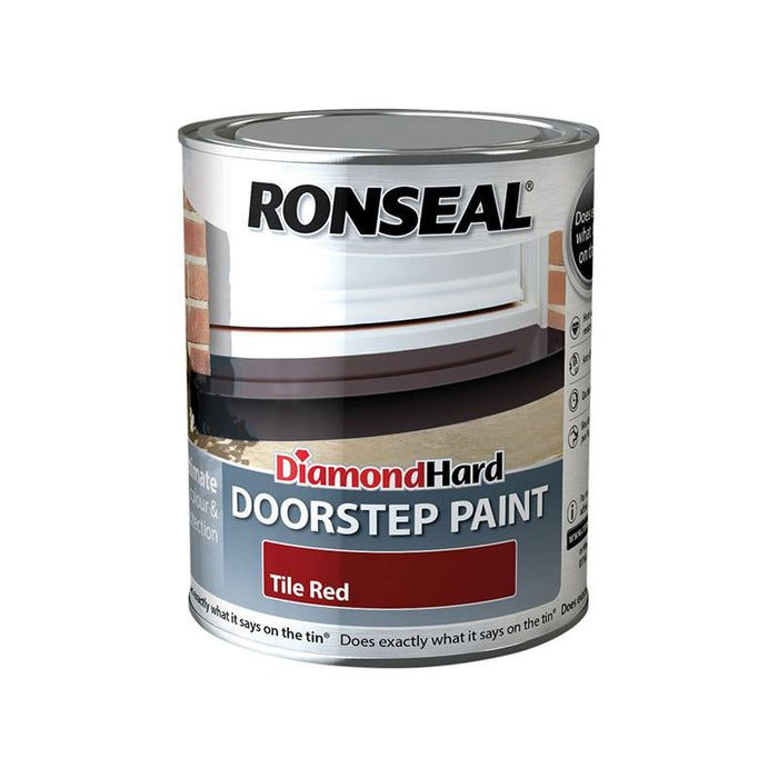 Ronseal Diamond Hard Doorstep Paint Tile Red 750ml Ronseal - Town Tools