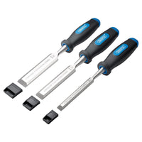 Draper Soft Grip Bevel Edge Wood Chisel Set (3 Piece)