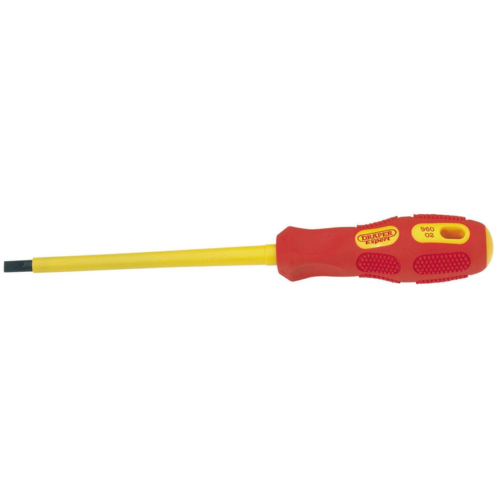 Draper VDE Approved Fully Insulated Plain Slot Screwdriver, 5.5 x 125mm (Sold Lo