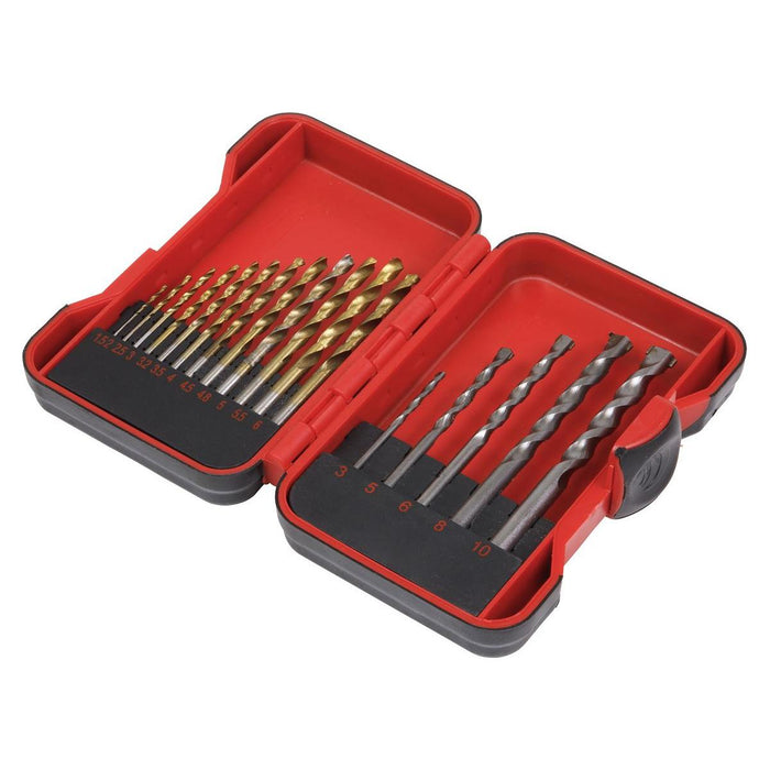Sealey HSS/Masonry Drill Bit Set 17pc AK3717TCM Sealey - Town Tools 