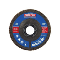 Faithfull Zirconia Abrasive Jumbo Flap Disc A40 115mm