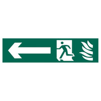 Scan Running Man Arrow Left - PVC Sign 200 x 50mm