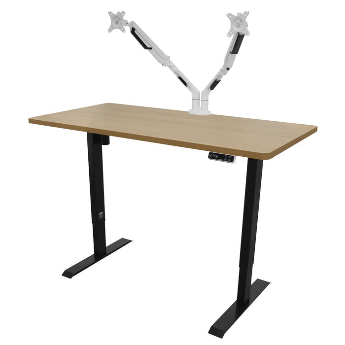 Dellonda Oak Electric Height Adjustable Standing Desk with Memory 1400 x 700mm