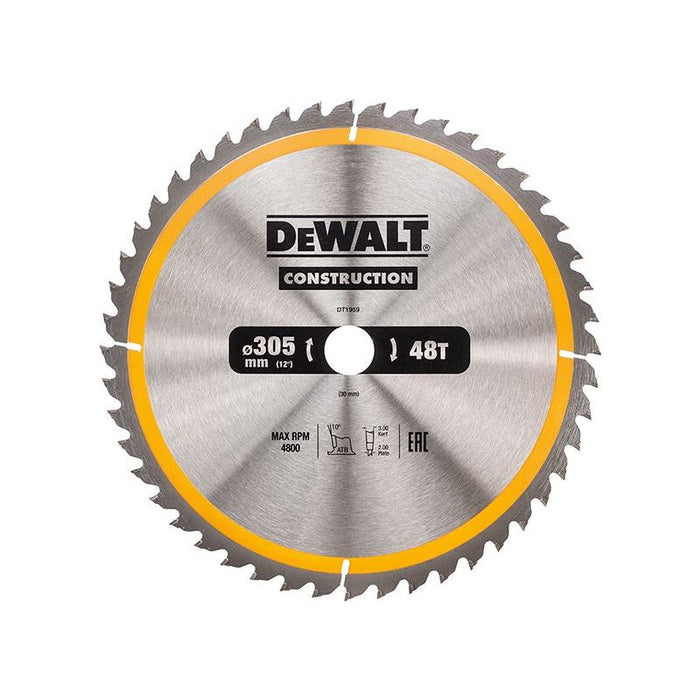 Dewalt Power Tools Stationary Construction Circular Saw Blade 305 x 30mm x 48T DeWALT Power Tools - Town Tools