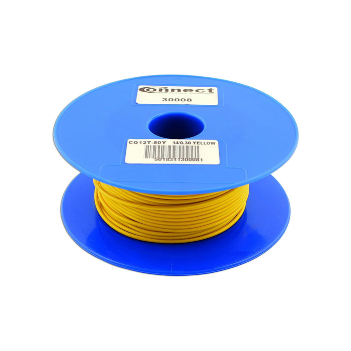 Connect Yellow Single Core Auto Cable 14/0.30 50m 30008 Tool Connection - Town Tools 