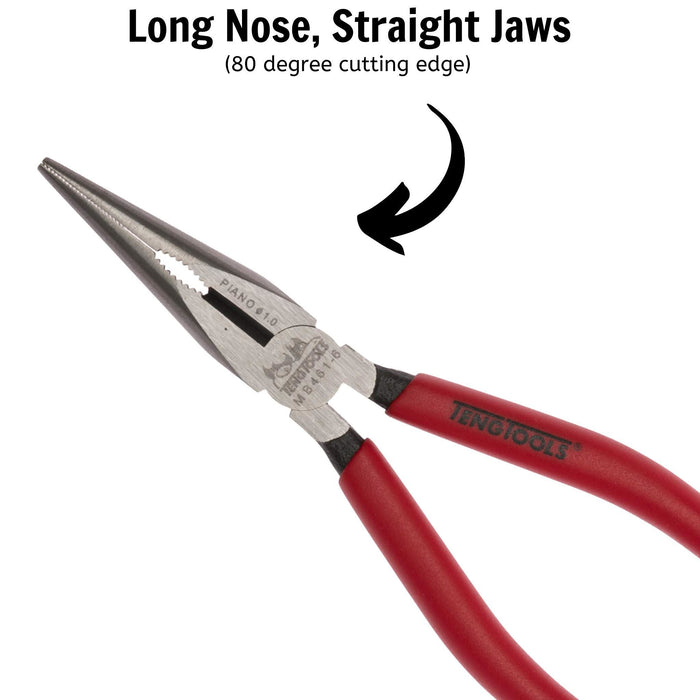 Teng Tools Long Nose Plier 165mm Teng Tools - Town Tools 