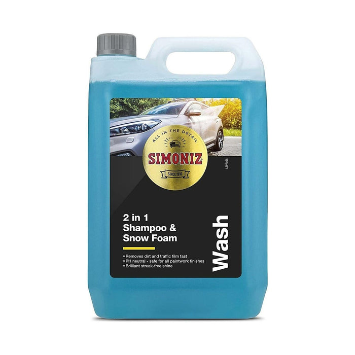 Simoniz Car Shampoo & Snow Foam Removes Dirt Streak-Free Cleaner 5L pH Neutral