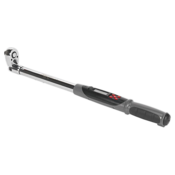 Sealey Angle Torque Wrench Flexi-Head Digital 1/2"Sq Drive 20-200Nm(14.7-147.5lb Sealey - Town Tools 