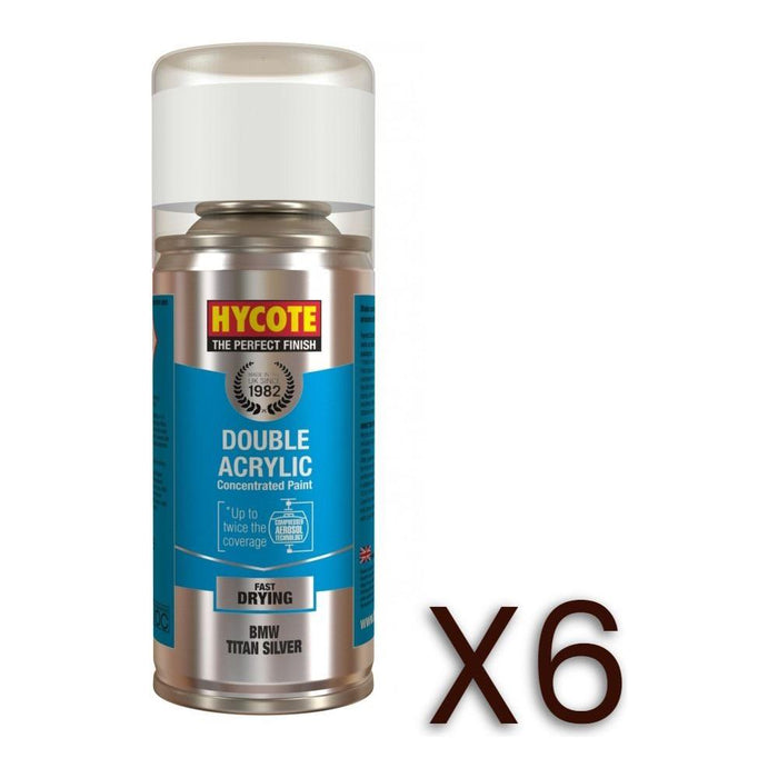 6x Hycote Aerosol Paint for Bmw Titan/Titanium Silver (Metallic)150ml Hycote - Town Tools 