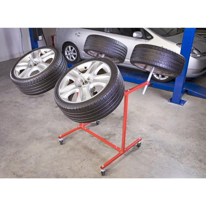 Sealey Alloy Wheel Painting/Repair Stand 4 Wheel Capacity MK71 Sealey - Town Tools 