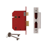 Union 2201 5 Lever Mortice Sashlock Satin Chrome 65mm 2.5in Visi