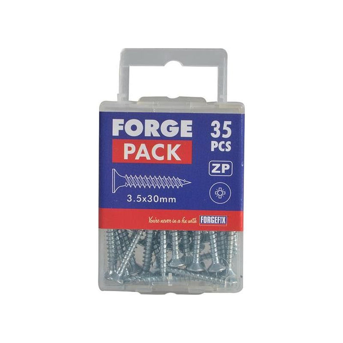 Forgefix Multi-Purpose Pozi Compatible Screw CSK ST ZP 3.5 x 30mm Forge Pack 35 ForgeFix - Town Tools