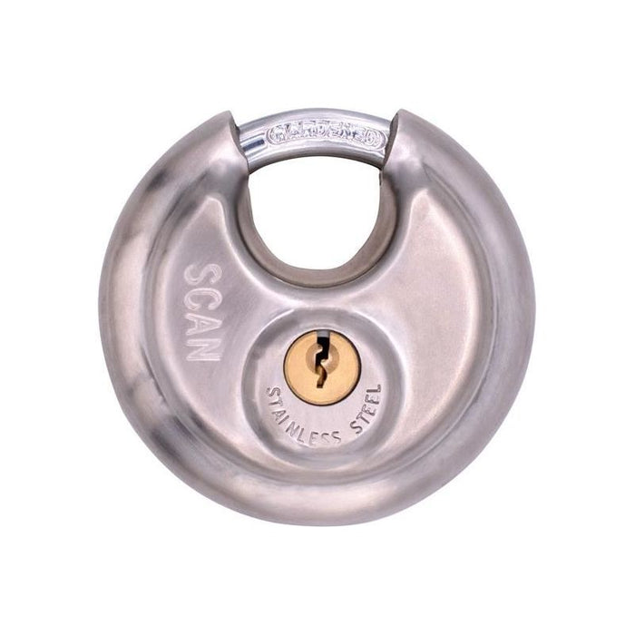 Scan Stainless Steel Disk Type Padlock 80mm Scan - Town Tools