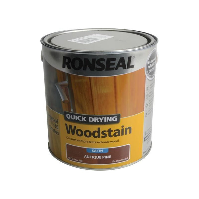 Ronseal Quick Drying Woodstain Satin Antique Pine 2.5 litre Ronseal - Town Tools