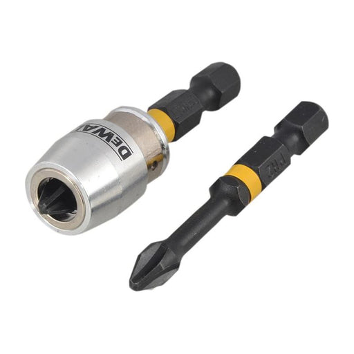 Dewalt Power Tools Impact Torsion Bits PH2 x 50mm (x2) and Magnetic Screwlock Sleeve DeWALT Power Tools - Town Tools